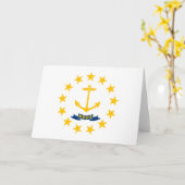 Staatsflagge auf der Insel Rhode Karte (Gelbe Blume)
