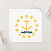 Staatsflagge auf der Insel Rhode Karte (Vorderseite/Rückseite Beispiel)