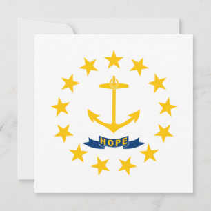 Staatsflagge auf der Insel Rhode Karte