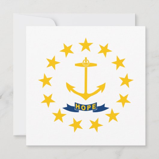 Staatsflagge auf der Insel Rhode Karte (Vorderseite)