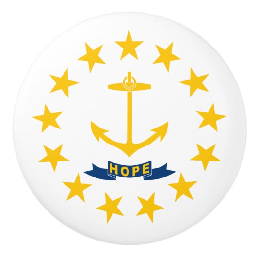 Staatsflagge auf der Insel Rhode Keramikknauf (Vorderseite)