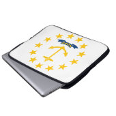 Staatsflagge auf der Insel Rhode Laptopschutzhülle (Vorne Knopf)