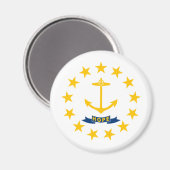 Staatsflagge auf der Insel Rhode Magnet (Vorderseite/Rückseite)