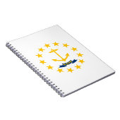 Staatsflagge auf der Insel Rhode Notizblock (Rechte Seite)
