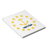 Staatsflagge auf der Insel Rhode Notizblock (angewinkelt)