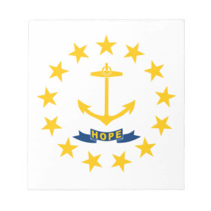 Staatsflagge auf der Insel Rhode Notizblock