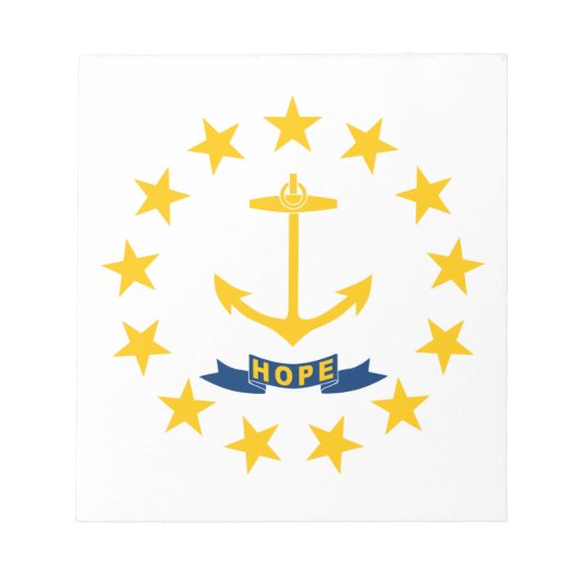 Staatsflagge auf der Insel Rhode Notizblock (Vorderseite)