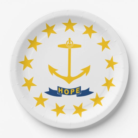 Staatsflagge auf der Insel Rhode Pappteller (Vorderseite)