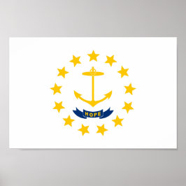 Staatsflagge auf der Insel Rhode Poster