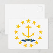 Staatsflagge auf der Insel Rhode Postkarte (Vorne/Hinten)