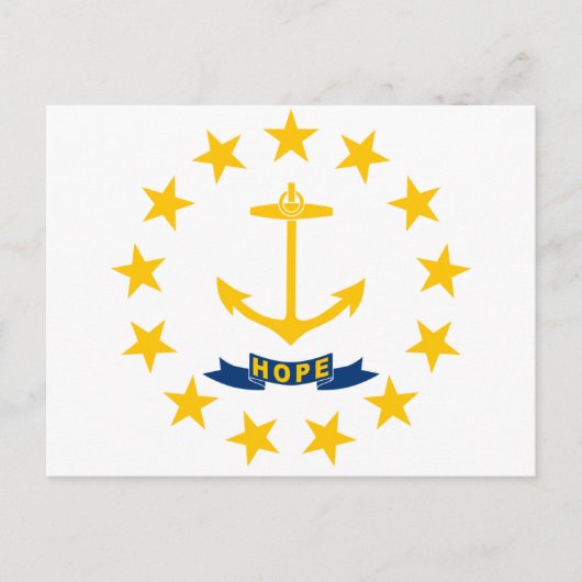 Staatsflagge auf der Insel Rhode Postkarte (Vorderseite)