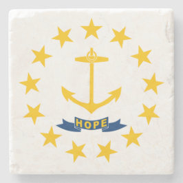 Staatsflagge auf der Insel Rhode Steinuntersetzer