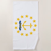 Staatsflagge auf der Insel Rhode Strandtuch (Vorderseite)