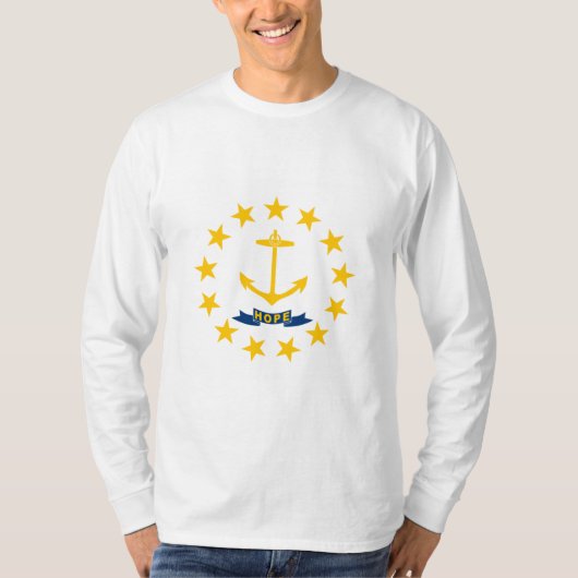 Staatsflagge auf der Insel Rhode T-Shirt (Vorderseite)