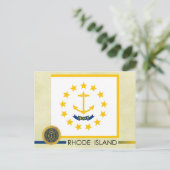 Staatsflagge auf der Insel Rhode und Siegel Postkarte (Stehend Vorderseite)