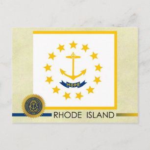 Staatsflagge auf der Insel Rhode und Siegel Postkarte