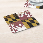 Staatsflagge aus Holz Rechteckiger Pappuntersetzer (angewinkelt)