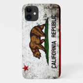 Staatsflagge Black Grunge California Case-Mate iPhone Hülle (Rückseite)