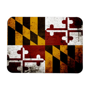 Staatsflagge Black Grunge Maryland Magnet