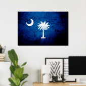 Staatsflagge Black Grunge South Carolina Poster (Heimbüro)