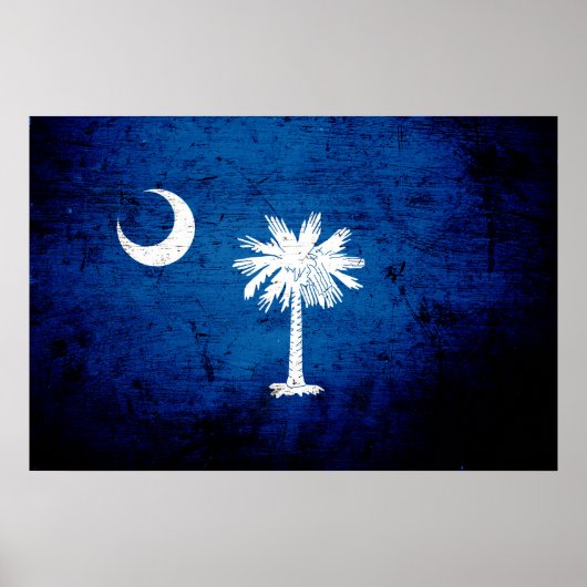 Staatsflagge Black Grunge South Carolina Poster (Vorne)