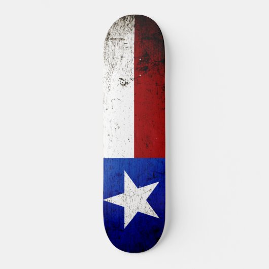 Staatsflagge Black Grunge Texas Skateboard (Vorderseite)