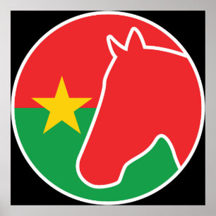 Staatsflagge Burkina Faso Horse Burkinabe Poster