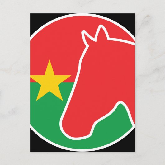 Staatsflagge Burkina Faso Horse Burkinabe Postkarte (Vorderseite)
