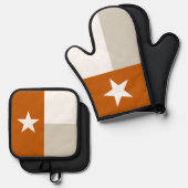 Staatsflagge Burnt Orange Texas Ofenhandschuh & Topflappen-Set (Vorderseite/Rückseite)