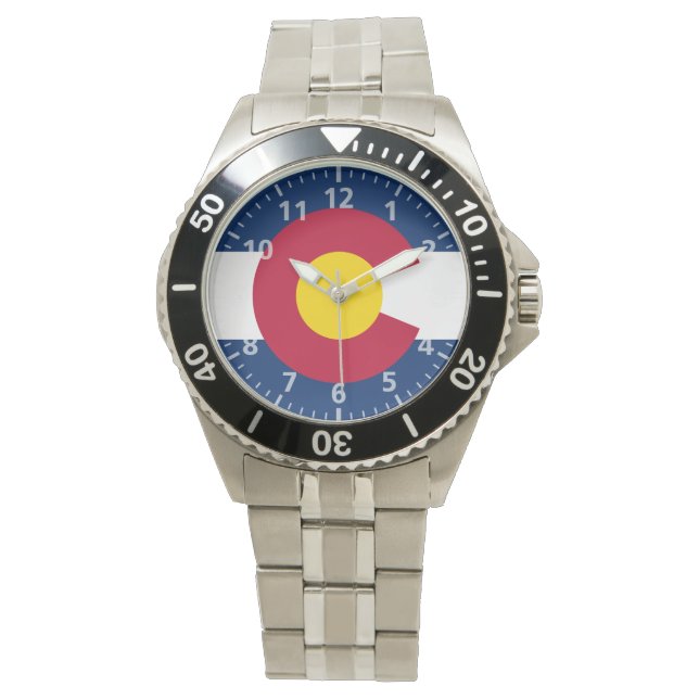 Staatsflagge Colorado Armbanduhr (Vorderseite)
