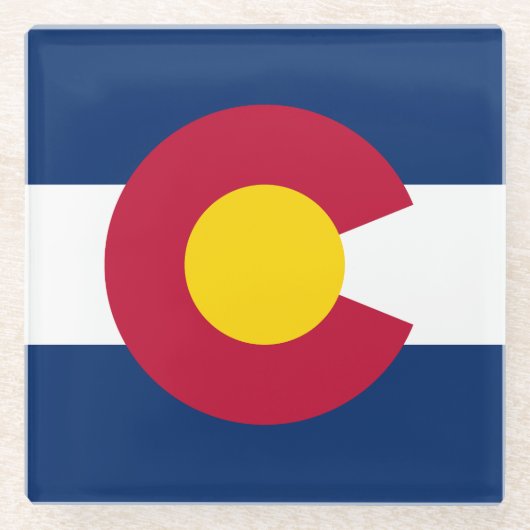 Staatsflagge Colorado Glasuntersetzer (Vorderseite)