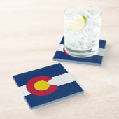 Staatsflagge Colorado Glasuntersetzer (Schrägansicht)