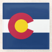 Staatsflagge Colorado Glasuntersetzer (Vorderseite)