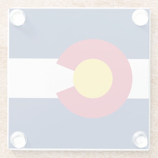 Staatsflagge Colorado Glasuntersetzer (Rückseite)