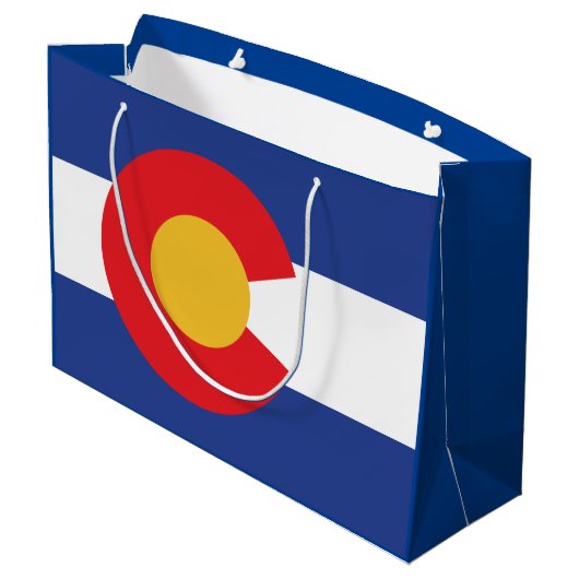 Staatsflagge Colorado Große Geschenktüte (Rückseite Schrägansicht)