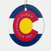 Staatsflagge Colorado Keramik Ornament (Links)