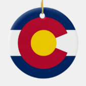 Staatsflagge Colorado Keramik Ornament (Hinten)