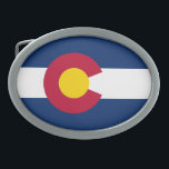 Staatsflagge Colorado Ovale Gürtelschnalle<br><div class="desc">Patriotische Colorado-Staatsflagge.</div>