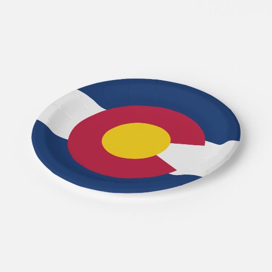 Staatsflagge Colorado Pappteller (Schrägansicht)