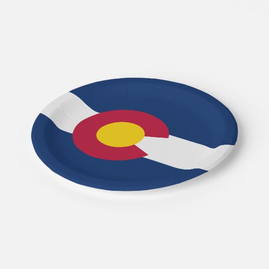 Staatsflagge Colorado Pappteller (Schrägansicht)