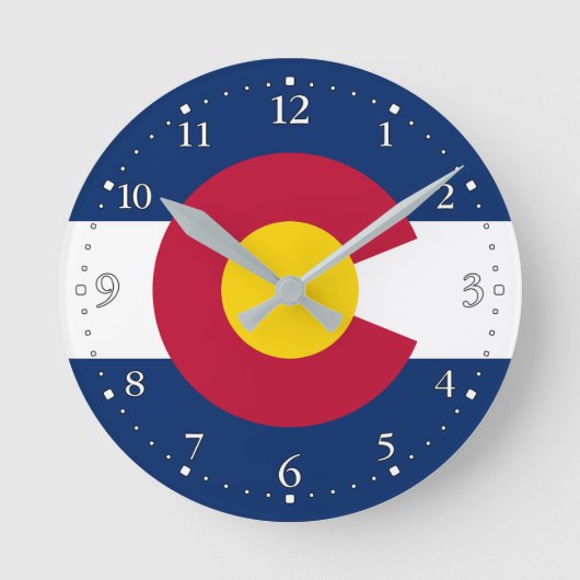 Staatsflagge Colorado Runde Wanduhr (Vorderseite)