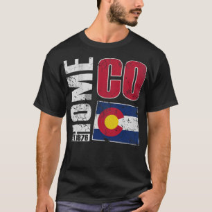 Staatsflagge Colorado Zuhause CO 1876 T-Shirt