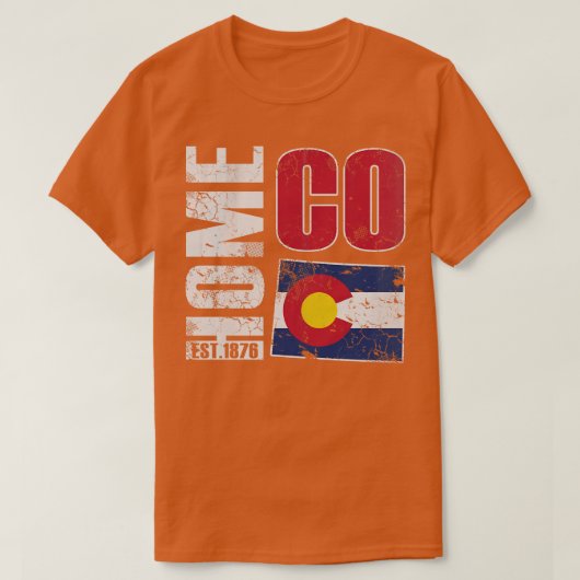 Staatsflagge Colorado Zuhause CO 1876 T-Shirt (Design vorne)