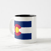 Staatsflagge Colorado Zweifarbige Tasse (Vorderseite Links)