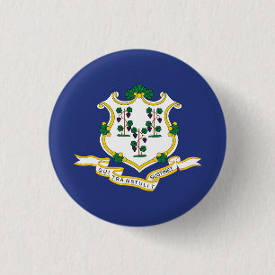Staatsflagge Connecticut Button