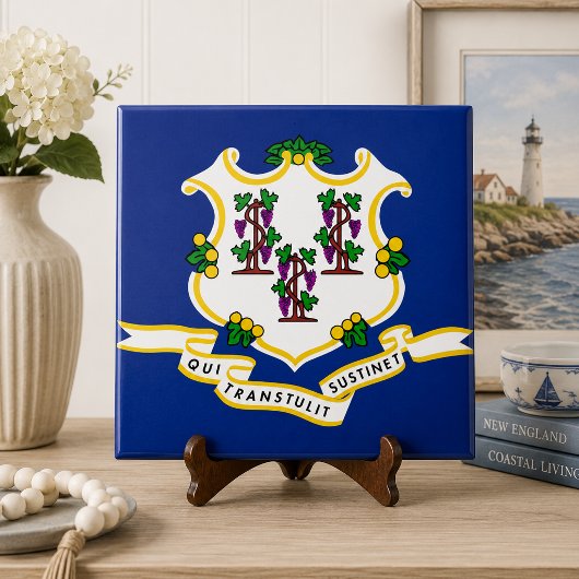 Staatsflagge Connecticut Fliese