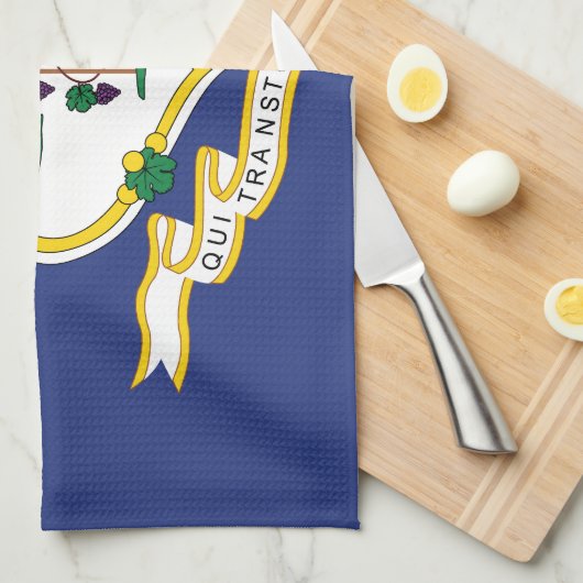 Staatsflagge Connecticut Geschirrtuch (Viertel Falte)