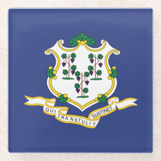 Staatsflagge Connecticut Glasuntersetzer (Vorderseite)