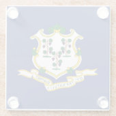 Staatsflagge Connecticut Glasuntersetzer (Rückseite)