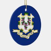 Staatsflagge Connecticut Keramik Ornament (Rechts)